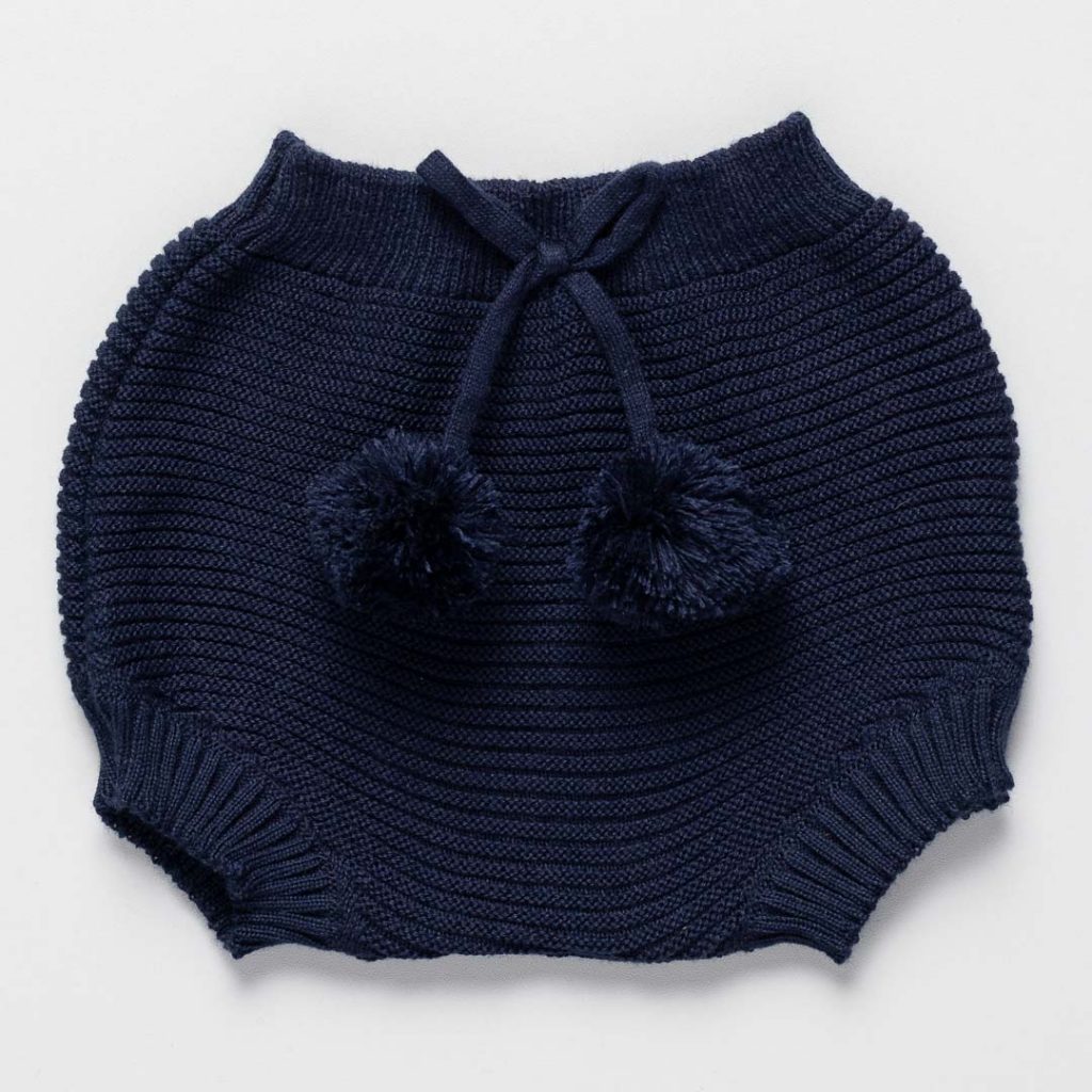 Tapa Fralda Tricot Bebê Pompom Azul Claro Ropek Moda Bebê