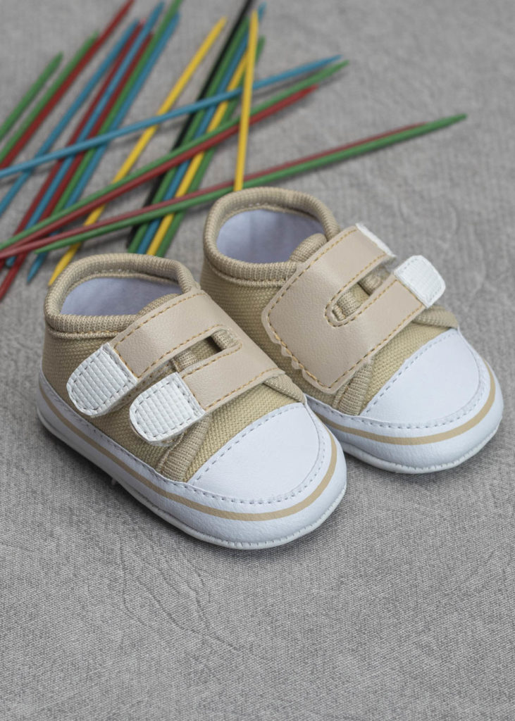 Tênis Bebê Star Velcro Bege Compre Online Ropek Moda Bebê