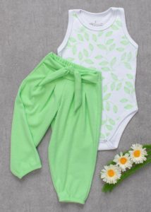 Conjunto Infantil Body e Calça Verde Neon Ropek Moda Bebê