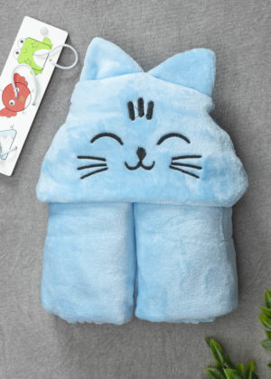 Cobertor azul gatinha