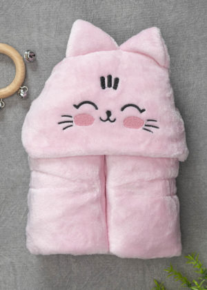 cobertor capuz rosa gatinha