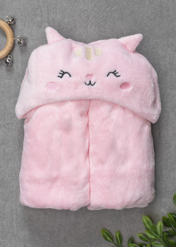 cobertor com capuz rosa gatinha