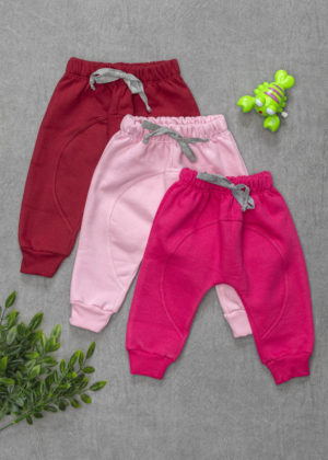 kit 3 calça bordo rosa pink