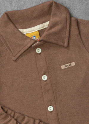 conjunto infantil camisa e short marrom