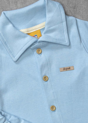 conjunto infantil camisa e short azul
