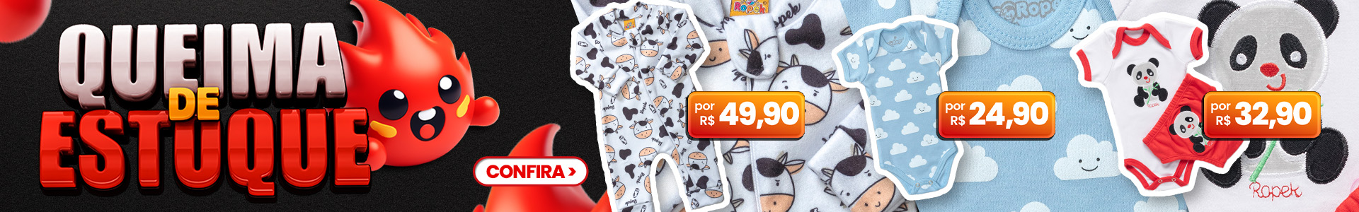 Promoção moda bebe ropek loja