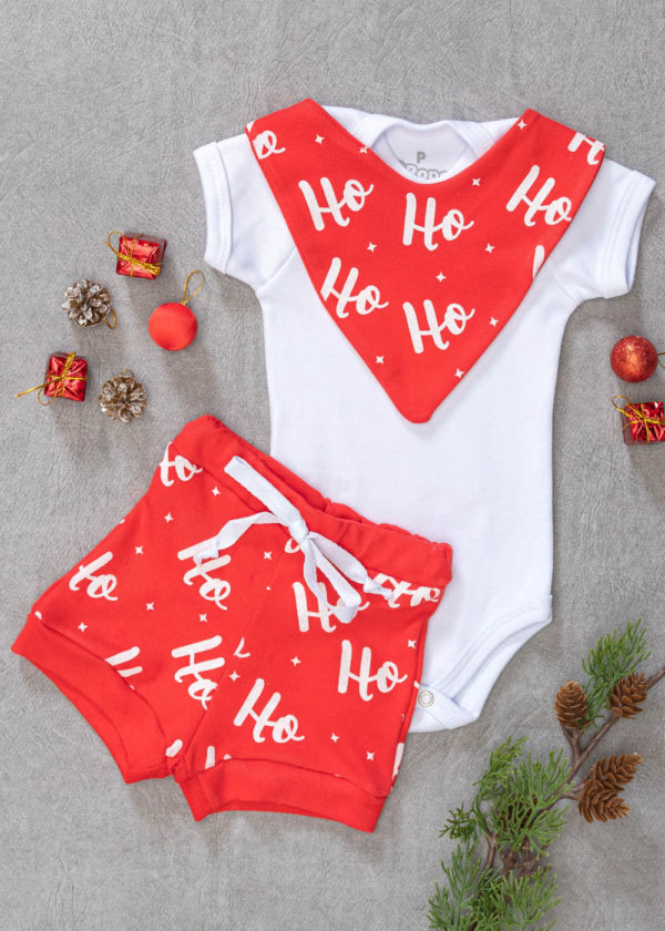 conjunto 3 peças natal hohoho