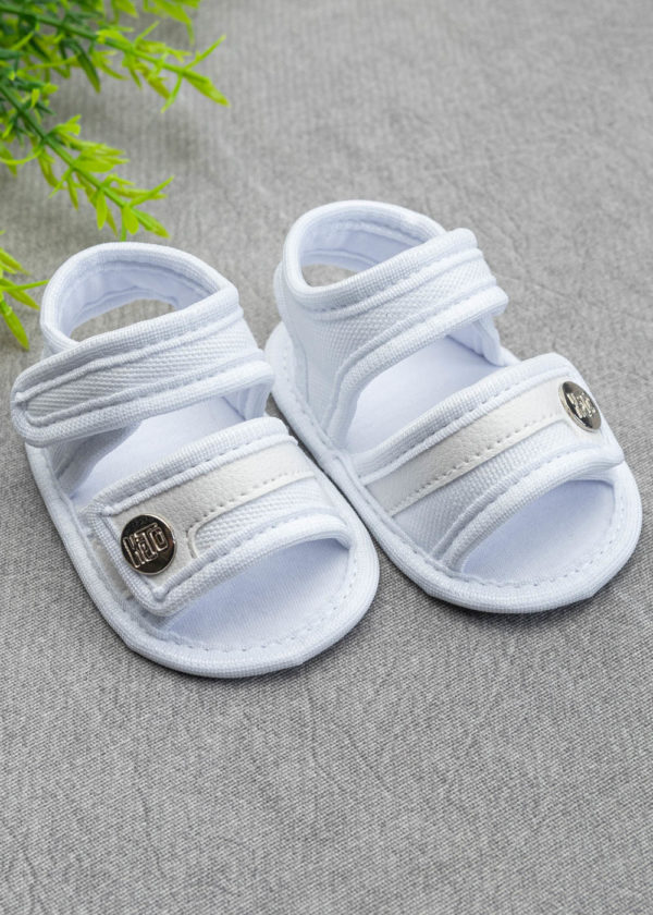 sandalia bebe velcro branco