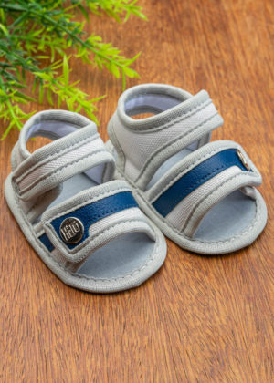 sandalia bebe velcro marinho cinza