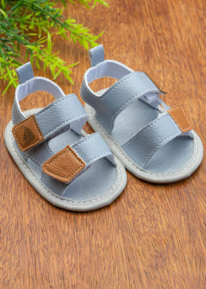 sandalia velcro cinza