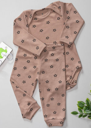 conjunto canelado estampado