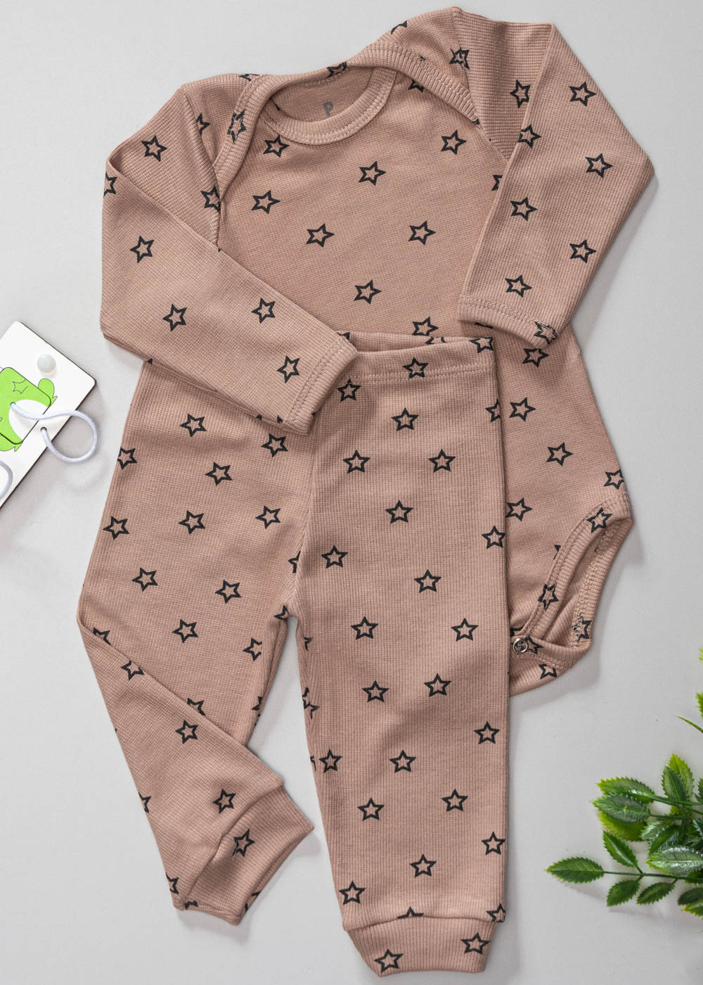 conjunto canelado estampado