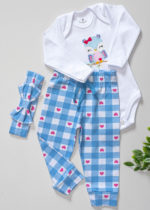 conjunto 3 peças bordado