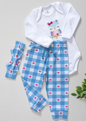 conjunto 3 peças bordado
